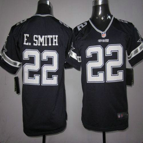 Nike Cowboys #22 Emmitt Smith Navy Blue Team Color Youth Stitched NFL Elite Jersey