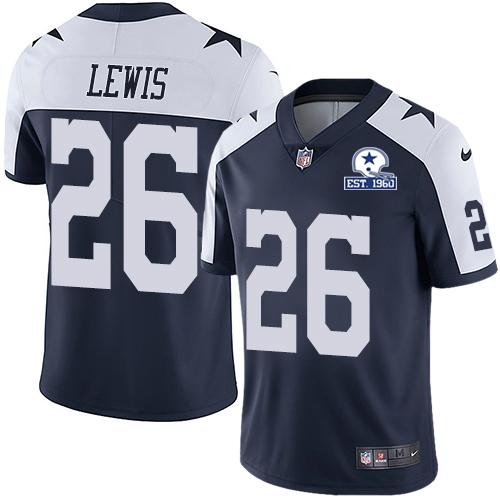 Nike Cowboys #26 Jourdan Lewis Navy Blue Thanksgiving Men's Stitched With Established In 1960 Patch NFL Vapor Untouchable Limited Throwback Jersey