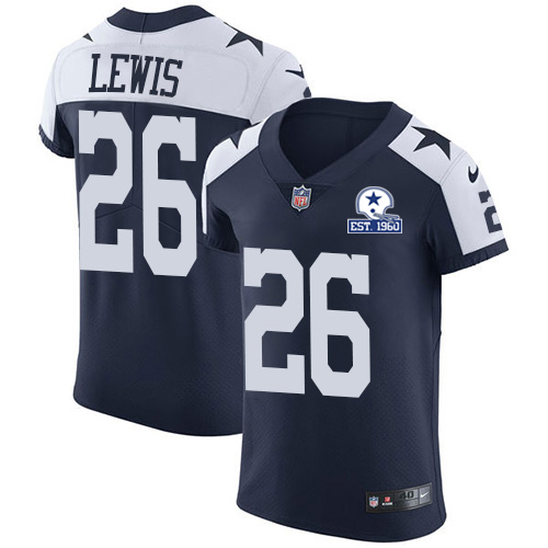Nike Cowboys #26 Jourdan Lewis Navy Blue Thanksgiving Men's Stitched With Established In 1960 Patch NFL Vapor Untouchable Throwback Elite Jersey