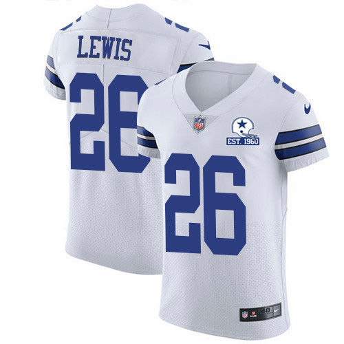 Nike Cowboys #26 Jourdan Lewis White Men's Stitched With Established In 1960 Patch NFL New Elite Jersey