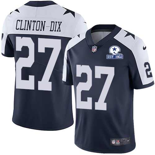 Nike Cowboys #27 Ha Ha Clinton-Dix Navy Blue Thanksgiving Men's Stitched With Established In 1960 Patch NFL Vapor Untouchable Limited Throwback Jersey