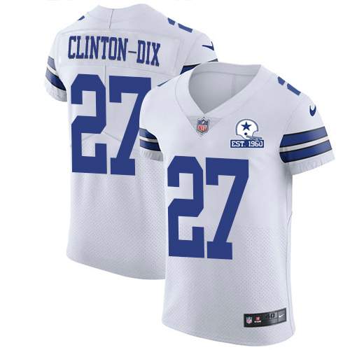 Nike Cowboys #27 Ha Ha Clinton-Dix White Men's Stitched With Established In 1960 Patch NFL New Elite Jersey
