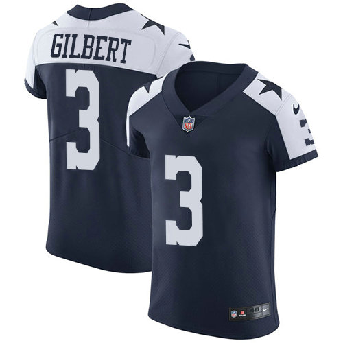 Nike Cowboys #3 Garrett Gilbert Navy Blue Thanksgiving Men's Stitched NFL Vapor Untouchable Throwback Elite Jersey