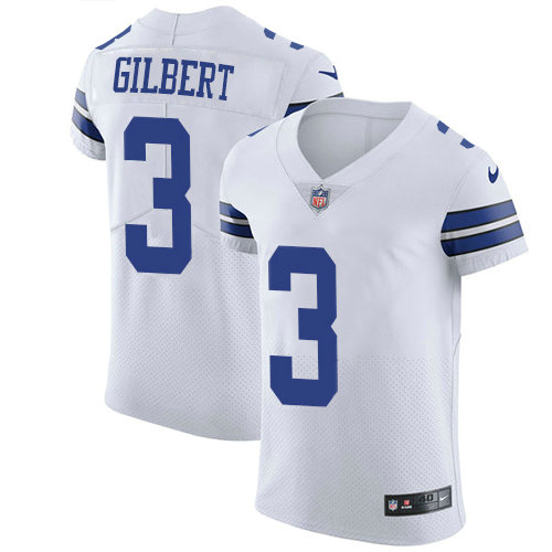 Nike Cowboys #3 Garrett Gilbert White Men's Stitched NFL New Elite Jersey
