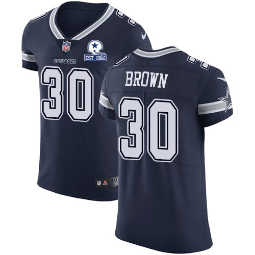 Nike Cowboys #30 Anthony Brown Navy Blue Team Color Men's Stitched With Established In 1960 Patch NFL Vapor Untouchable Elite Jersey