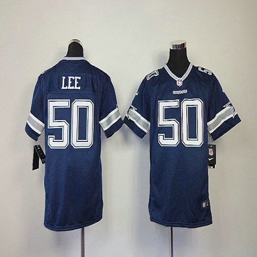 Nike Cowboys #50 Sean Lee Navy Blue Team Color Youth Stitched NFL Elite Jersey