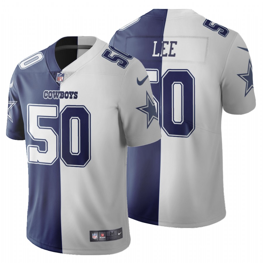 Nike Cowboys #50 Sean Lee Navy Blue grey Men's Stitched NFL Elite Split Jersey