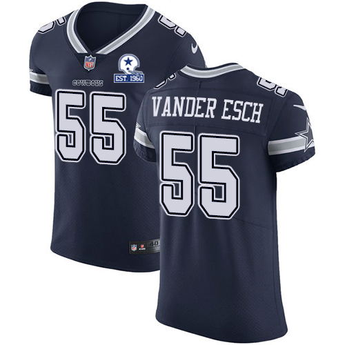 Nike Cowboys #55 Leighton Vander Esch Navy Blue Team Color Men's Stitched With Established In 1960 Patch NFL Vapor Untouchable Elite Jersey
