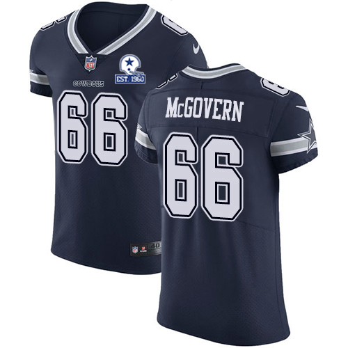 Nike Cowboys #66 Connor McGovern Navy Blue Team Color Men's Stitched With Established In 1960 Patch NFL Vapor Untouchable Elite Jersey - 副本