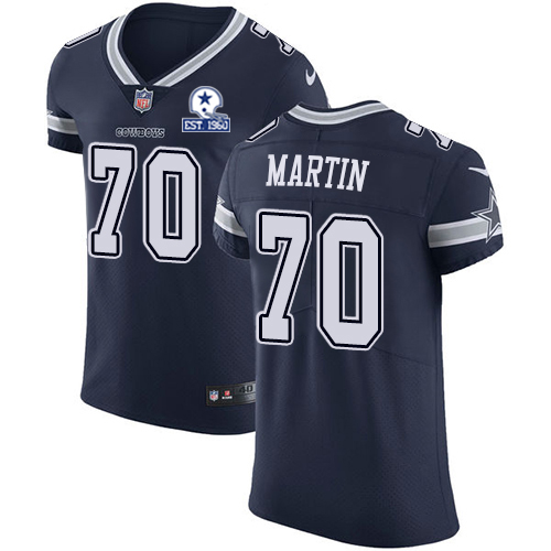 Nike Cowboys #70 Zack Martin Navy Blue Team Color Men's Stitched With Established In 1960 Patch NFL Vapor Untouchable Elite Jersey - 副本