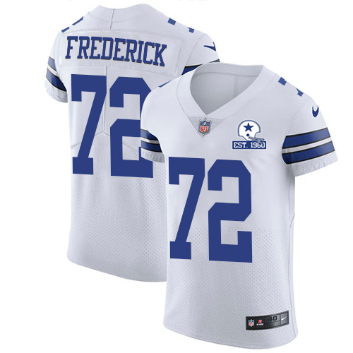 Nike Cowboys #72 Travis Frederick White Men's Stitched With Established In 1960 Patch NFL New Elite Jersey - 副本