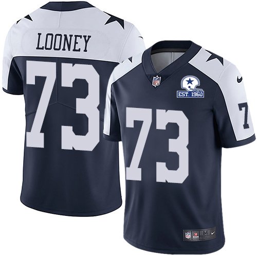 Nike Cowboys #73 Joe Looney Navy Blue Thanksgiving Men's Stitched With Established In 1960 Patch NFL Vapor Untouchable Limited Throwback Jersey