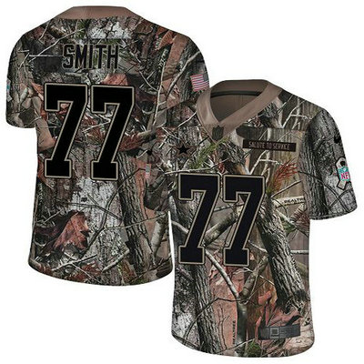 Nike Cowboys #77 Tyron Smith Camo Youth Stitched NFL Limited Rush Realtree Jersey