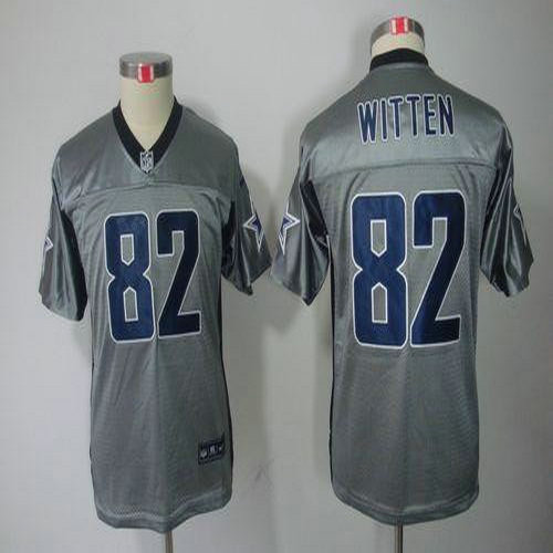 Nike Cowboys #82 Jason Witten Grey Shadow Youth Stitched NFL Elite Jersey