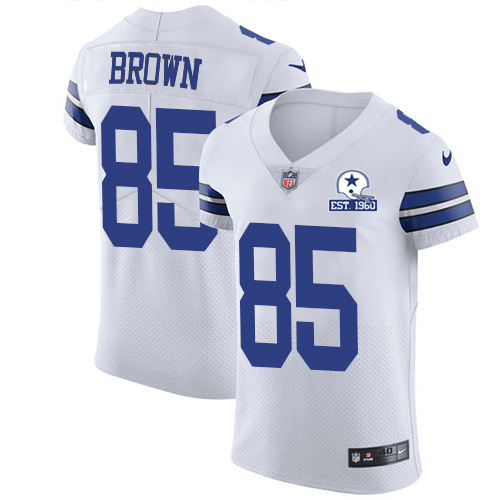 Nike Cowboys #85 Noah Brown White Men's Stitched With Established In 1960 Patch NFL New Elite Jersey - 副本