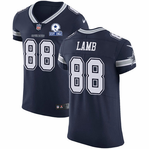 Nike Cowboys #88 CeeDee Lamb Navy Blue Team Color Men's Stitched With Established In 1960 Patch NFL Vapor Untouchable Elite Jersey - 副本