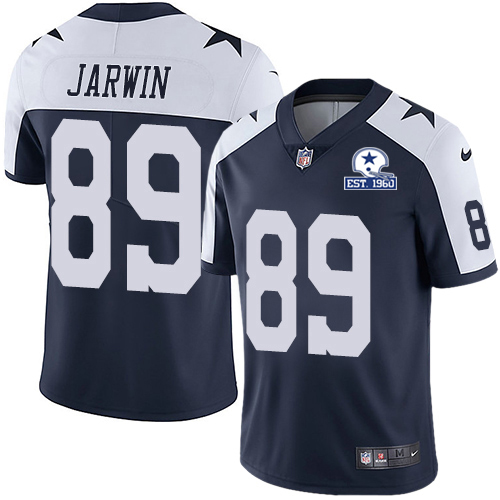 Nike Cowboys #89 Blake Jarwin Navy Blue Thanksgiving Men's Stitched With Established In 1960 Patch NFL Vapor Untouchable Limited Throwback Jersey
