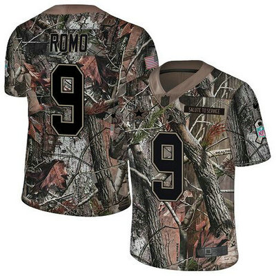 Nike Cowboys #9 Tony Romo Camo Youth Stitched NFL Limited Rush Realtree Jersey