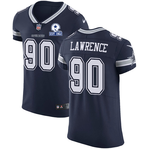 Nike Cowboys #90 DeMarcus Lawrence Navy Blue Team Color Men's Stitched With Established In 1960 Patch NFL Vapor Untouchable Elite Jersey - 副本