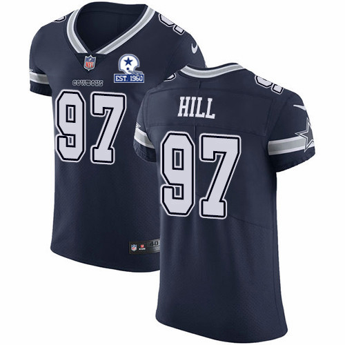 Nike Cowboys #97 Trysten Hill Navy Blue Team Color Men's Stitched With Established In 1960 Patch NFL Vapor Untouchable Elite Jersey