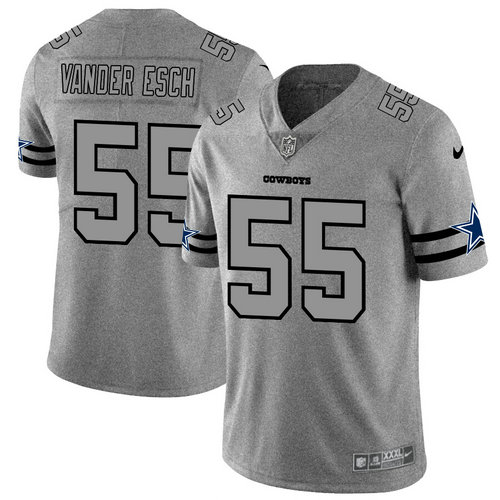 Nike Cowboys 55 Leighton Vander Esch 2019 Gray Gridiron Gray Vapor Untouchable Limited Jersey