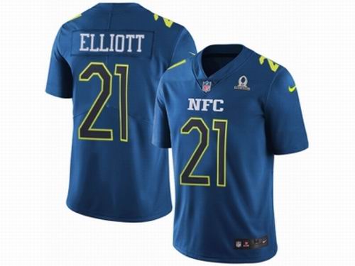 Nike Dallas Cowboys #21 Ezekiel Elliott Limited Blue 2017 Pro Bowl NFL Jersey