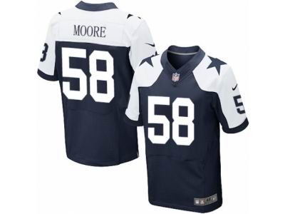 Nike Dallas Cowboys #58 Damontre Moore Elite Navy Blue Throwback Jersey
