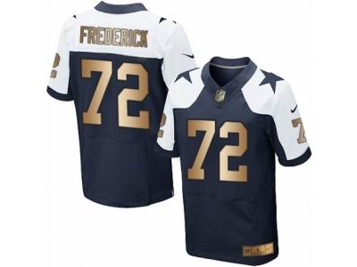 Nike Dallas Cowboys #72 Travis Frederick Elite Navy Gold Throwback Jersey