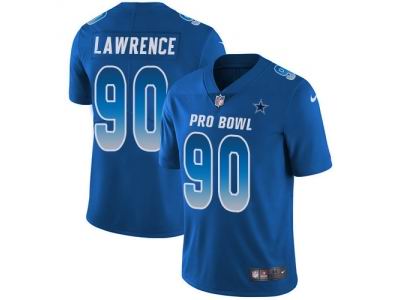 Nike Dallas Cowboys #90 DeMarcus Lawrence Royal Limited NFC 2018 Pro Bowl Jersey