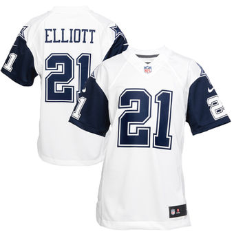 Nike Dallas Cowboys 21 Ezekiel Elliott Color Rush Game White Jersey