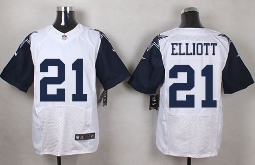 Nike Dallas Cowboys 21 Ezekiel Elliott White NFL Elite Rush Jersey