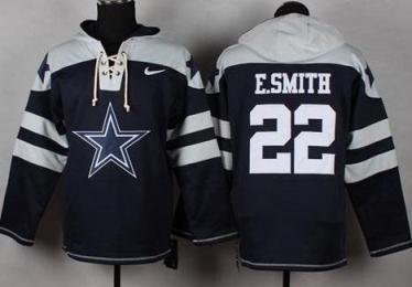 Nike Dallas Cowboys 22 Emmitt Smith Navy Blue Player Pullover NFL Hoodie