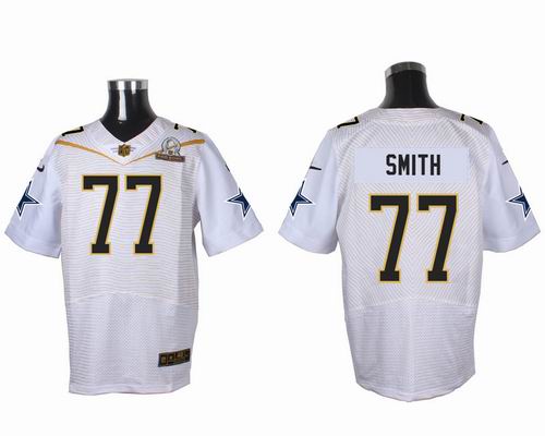 Nike Dallas Cowboys 77# Tyron Smith white 2016 Pro Bowl Elite Jersey