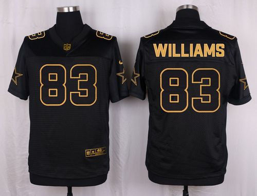 Nike Dallas Cowboys 83 Terrance Williams Black NFL Elite Pro Line Gold Collection Jersey