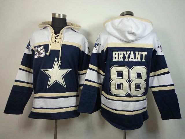 Nike Dallas Cowboys 88 Dez Bryant navy Blue with cream NFL Hoodies