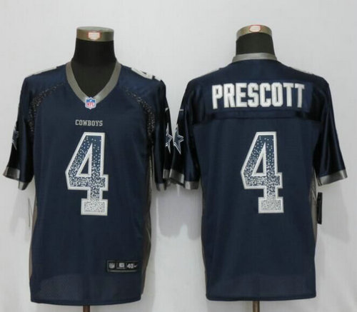 Nike Dallas cowboys 4 Prescott Drift Fashion Blue Elite Jersey