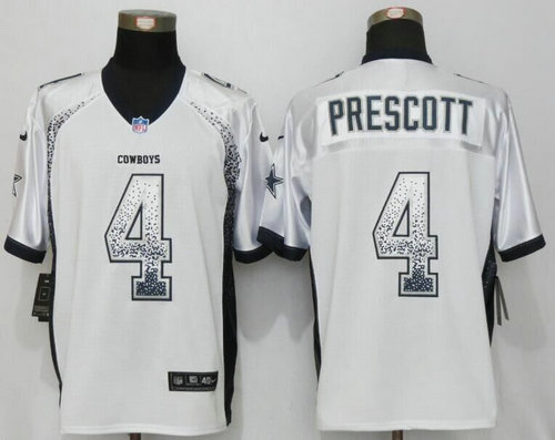 Nike Dallas cowboys 4 Prescott Drift Fashion White Elite Jersey