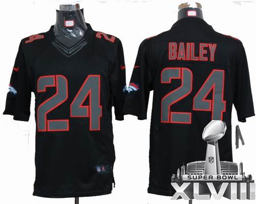 Nike Denver Broncos #24 Champ Bailey black Impact Limited 2014 Super bowl XLVIII(GYM) Jersey