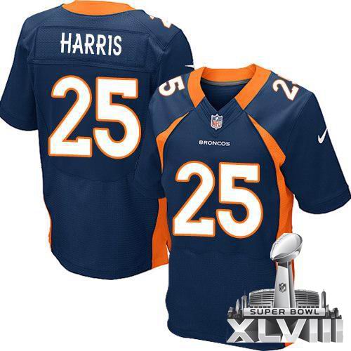 Nike Denver Broncos #25 Chris Harris Blue Elite 2014 Super bowl XLVIII(GYM) Jersey