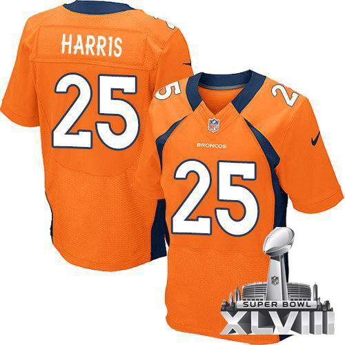 Nike Denver Broncos #25 Chris Harris Orange Elite 2014 Super bowl XLVIII(GYM) Jersey