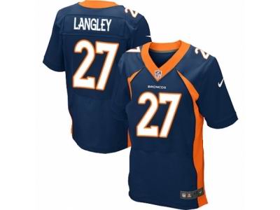 Nike Denver Broncos #27 Brendan Langley Elite Navy Blue Jersey