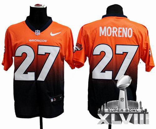 Nike Denver Broncos #27 Knowshon Moreno Elite Drift II Fashion 2014 Super bowl XLVIII(GYM) Jersey