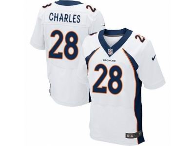 Nike Denver Broncos #28 Jamaal Charles Elite White NFL Jersey