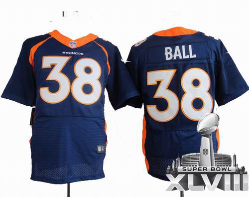 Nike Denver Broncos #38 Montee Ball blue elite 2014 Super bowl XLVIII(GYM) Jersey