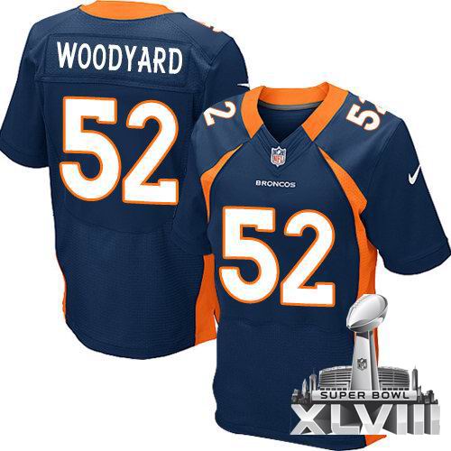 Nike Denver Broncos #52 Wesley Woodyard Elite Navy Blue 2014 Super bowl XLVIII(GYM) Jersey