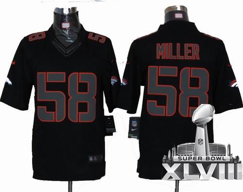 Nike Denver Broncos #58 Von Miller Black Impact Limited 2014 Super bowl XLVIII(GYM) Jersey