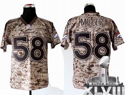 Nike Denver Broncos #58 Von Miller Camo US.Mccuu Elite 2014 Super bowl XLVIII(GYM) Jersey