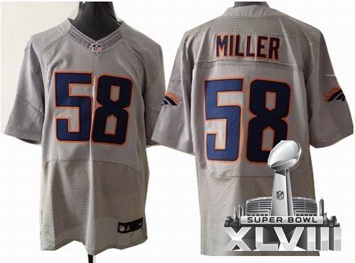 Nike Denver Broncos #58 Von Miller grey elite 2014 Super bowl XLVIII(GYM) Jersey