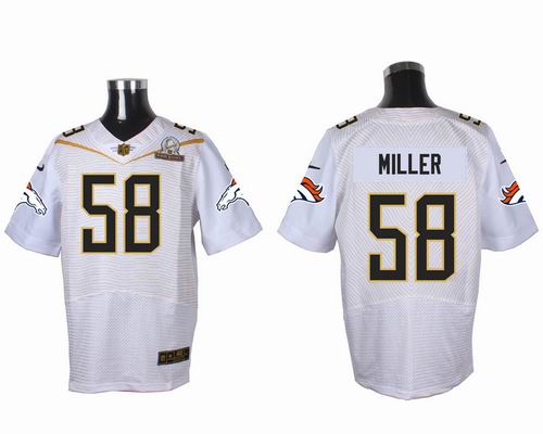 Nike Denver Broncos #58 Von Miller white 2016 Pro Bowl Elite Jersey