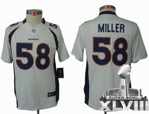Nike Denver Broncos #58 Von Miller white limited 2014 Super bowl XLVIII(GYM) Jersey